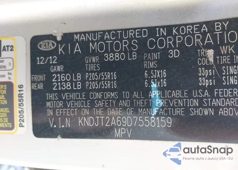 2013 Kia Soul + z USA, uszkodzony, nr VIN KNDJT2A69D7558159